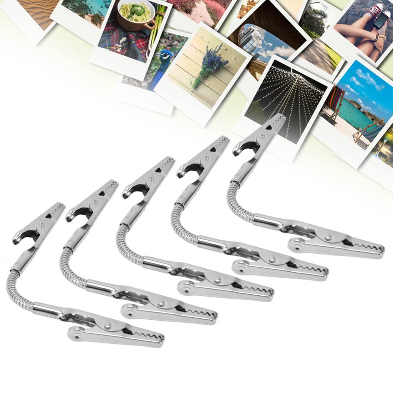 GLOGLOW Double Head Alligator Clip  Bendable Double Head Memo Clip Metal Strong Clip Photo Holder for Crafts DIY Card PhotoClip Photo Holders - Image 3